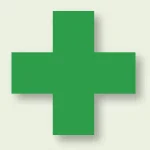 十字ステッカー 120×120 PVCステッカー 緑 (371-11)