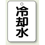 バルブ開閉表示板 冷却水 65×45 5枚1組 (454-74)