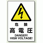 JIS規格安全標識 ボード 危険高電圧 (802-491)