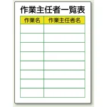 作業主任者職務表示板 600×450 作業主任一覧表 (808-30)