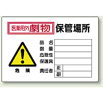 医薬用外劇物 保管場所 鉄板 (普通山) 300×450 (814-69A)