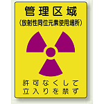 管理区域 (放射性同位元素使用場所) エコユニボード 400×300 (817-44)
