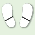 路面貼用 足跡マーク アルミステッカー 天地190×0.3mm厚 白色 (819-91)