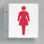 トイレ突き出し表示女子用 プレート/アクリル 金 具/アルミ (842-53A)