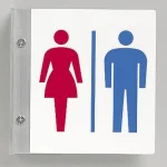 トイレ突き出し表示 プレート/アクリル 金 具/アルミ
