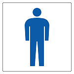 トイレ表示アクリル板 大150mm角 男子 (842-62A)