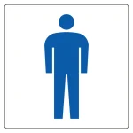トイレ表示アクリル板 男子 150mm角 (842-62A)