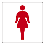 トイレ表示アクリル板 大150mm角 女子 (842-63A)
