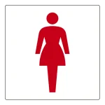 トイレ表示アクリル板 女子 150mm角 (842-63A)