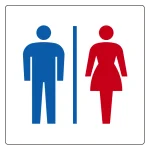 トイレ表示アクリル板 男女 150mm角 (842-64A)