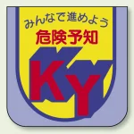ビニール製スポンジ入胸章 60×60mm 10枚1組 みんなで進めよう 危険予知 (849-26A)
