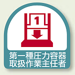 作業就任者ステッカー 第一種圧力容器取扱作業主任者 2枚1組 (851-38)