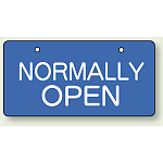 バルブ開閉表示板 ヨコ型 NORMALL OPEN 60×120 5枚1組 (856-38)