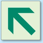 矢印ステッカー (蓄光タイプ・5枚1組) 100×100