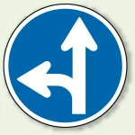 道路標識 (構内用) 指定方向外進行禁止 左折と直進 (894-06)