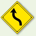 警告標識 左背向屈曲あり (894-37LB)