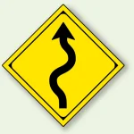 警告標識 つづら折あり (894-39B)