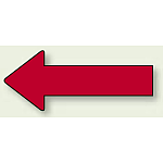 JIS配管識別方向ステッカー 無地・矢印型 赤 小 10枚1組 (AS-23-8S)