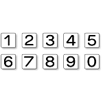 JIS安全表示ステッカー 数字表示 1～0 中 10枚1組 (AS-24-20M)