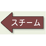 JIS配管識別方向ステッカー 左向き スチーム 大 10枚1組 (AS-31-2L)