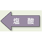 JIS配管識別方向ステッカー 左向き 塩酸 大 10枚1組 (AS-34-3L)