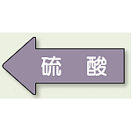 JIS配管識別方向ステッカー 左向き 硫酸 大 10枚1組 (AS-34L)