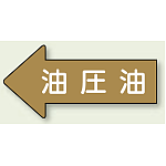 JIS配管識別方向ステッカー 左向き 油圧油 大 10枚1組 (AS-35-3L)
