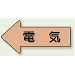 JIS配管識別方向ステッカー 左向き 電気 大 10枚1組 (AS-36L)