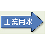 JIS配管識別方向ステッカー 右向き 工業用水 小 10枚1組 (AS-40-2S)
