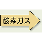 JIS配管識別方向ステッカー 右向き 酸素ガス 極小 10枚1組 (AS-43SS)