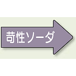 JIS配管識別方向ステッカー 右向き 苛性ソーダ 小 10枚1組 (AS-44-2S)
