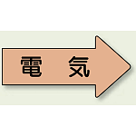 JIS配管識別方向ステッカー 右向き 電気 中 10枚1組 (AS-46M)