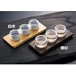 利き酒トレイ3穴 焼杉(W16228)