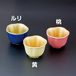 内金彩花型小付 桃(W26918)