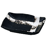 長角小皿 じゅうじ(黒)(W27553)