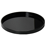 カシュー黒塗丸盆 8寸 (W17284)