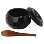 木製飯器セット(蓋・しゃもじ付) 曙 中B(W33315)