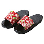 黒塗下駄 さくら麻の葉 女性用(W50029)