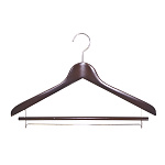 ウッドハンガー 15 ブラウン バー(ストレート)タイプ(W51636)