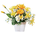 光触媒 人工観葉植物 造花 ロ―ズリリ― (高さ27cm)