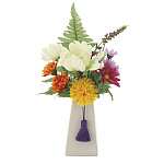 光触媒 人工観葉植物 造花 仏花デージー  1個(器付) (高さ24cm)