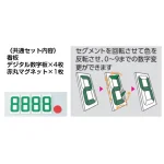 《共通セット内容》看板 デジタル数字板×4枚 赤丸マグネット×1枚