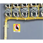 ■使用例／ミニPPステッカー 感電注意