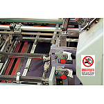 ■使用例・・・JIS規格安全標識（ステッカー） 回転物に手を出すな