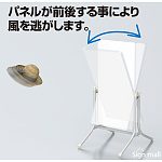 ■軸構造で強風が吹くとパネルが前後して風を逃します。