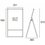 ■B2サイズ・片面の寸法図