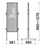 ■寸法図:幅380タイプ