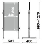 ■寸法図:幅530タイプ