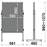 ■寸法図:幅680タイプ