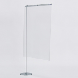 丸ベース卓上パーテーション 4357 高さ1200mm ビニール寸法600×915mm